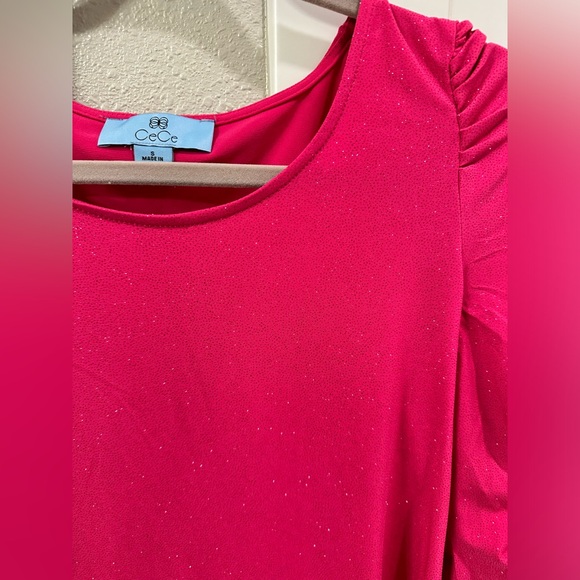 CeCe Pink Top with Shimmer NWOT Barbie Pink Small - Picture 4 of 8